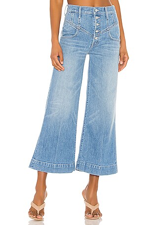 MOTHER The Swooner Roller Yoke Crop in Post No Bills | REVOLVE