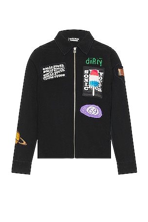 Pleasures X Sonic Youth Work Jacket in Black | REVOLVE