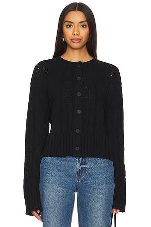 ANINE BING Rhodes Cardigan in Black | REVOLVE