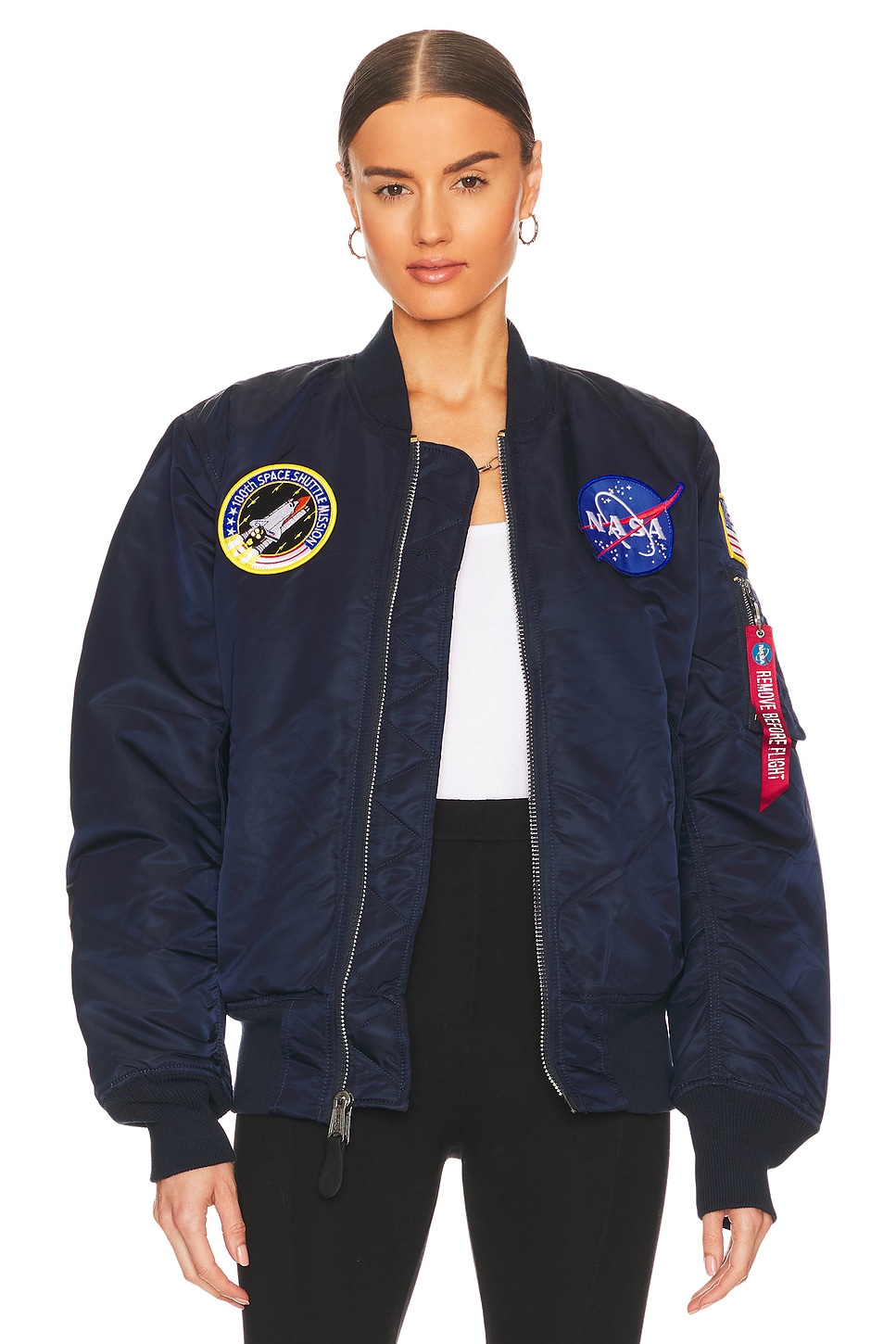 ALPHA INDUSTRIES NASA MA-1 Bomber in Replica Blue | REVOLVE
