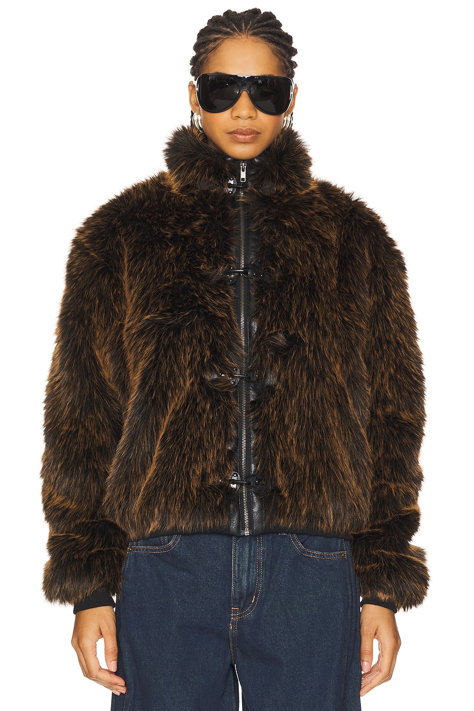 Jaded London Mendoza Faux Fur Jacket in Brown | REVOLVE