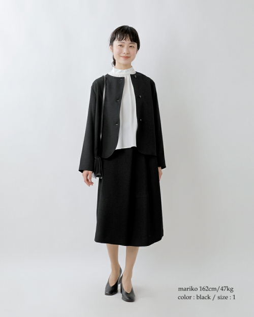 nooy ヌーイ ブークレ ジャガード ブラック ランプ スカート fsk02-yh