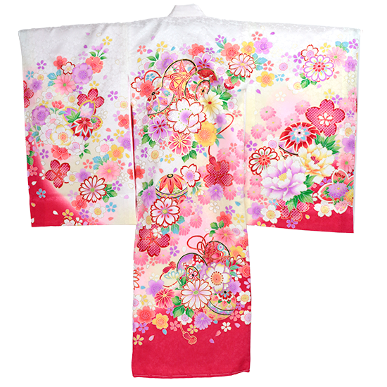 お宮参り・初着 白に桜 | 着物オンラインレンタルサイト｜着物