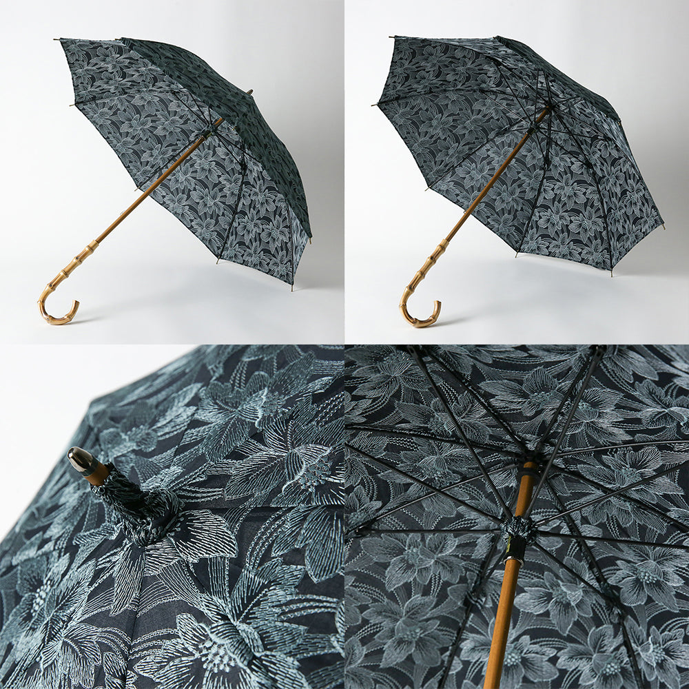 花柄刺繍日傘 ロング