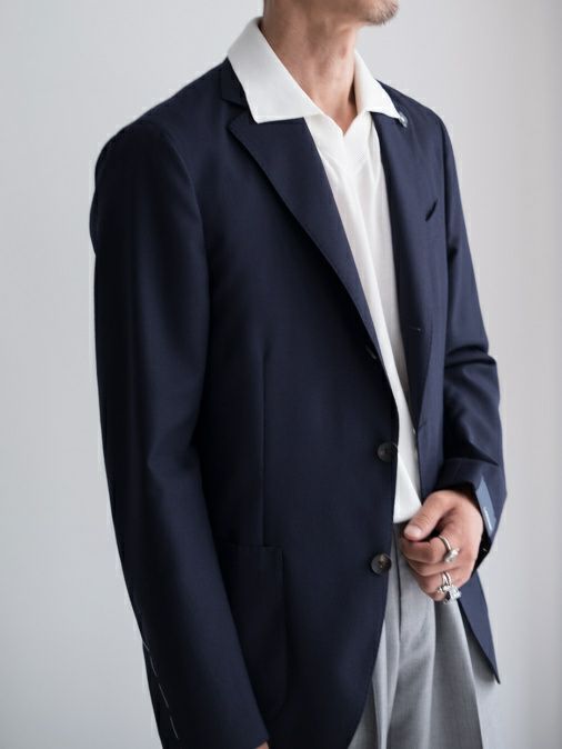 LARDINI テーラードジャケット size44 S ネイビー LARDINI