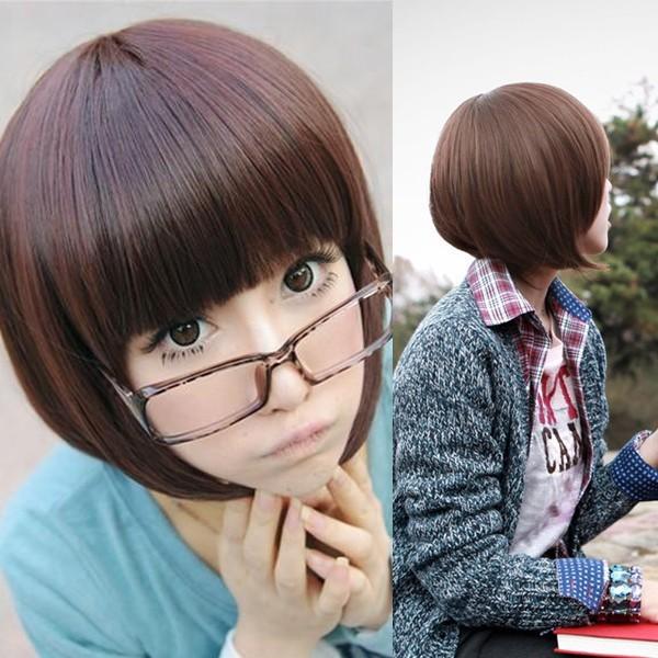 ふーちゃん様ご確認用新品未使用 ダークブラウン ショートウィッグ