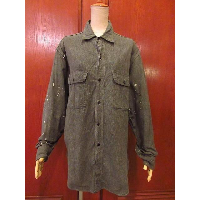 ビンテージ50's☆PENNEY'S BIG MACブラックシャンブレーシャツ