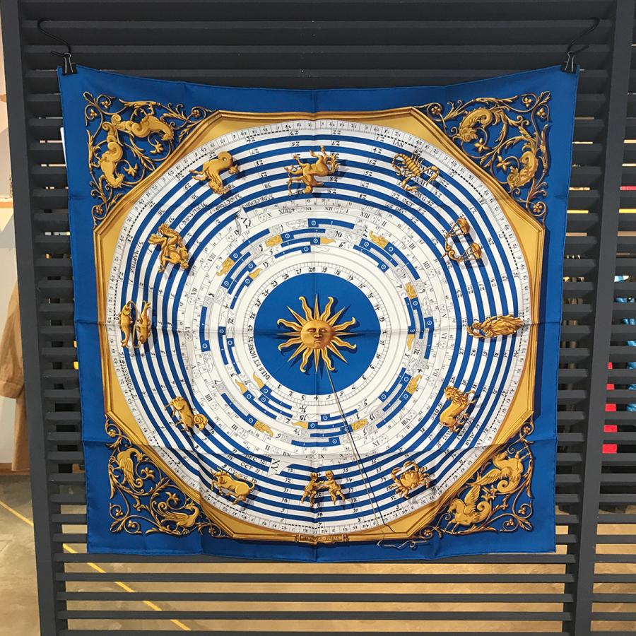 HERMES（エルメス） 【新品同様】エルメス カレ90 占星術 ブルー