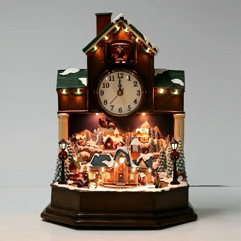 コストコ アニメイテッド クロック 置時計 北欧 クリスマスソング収録