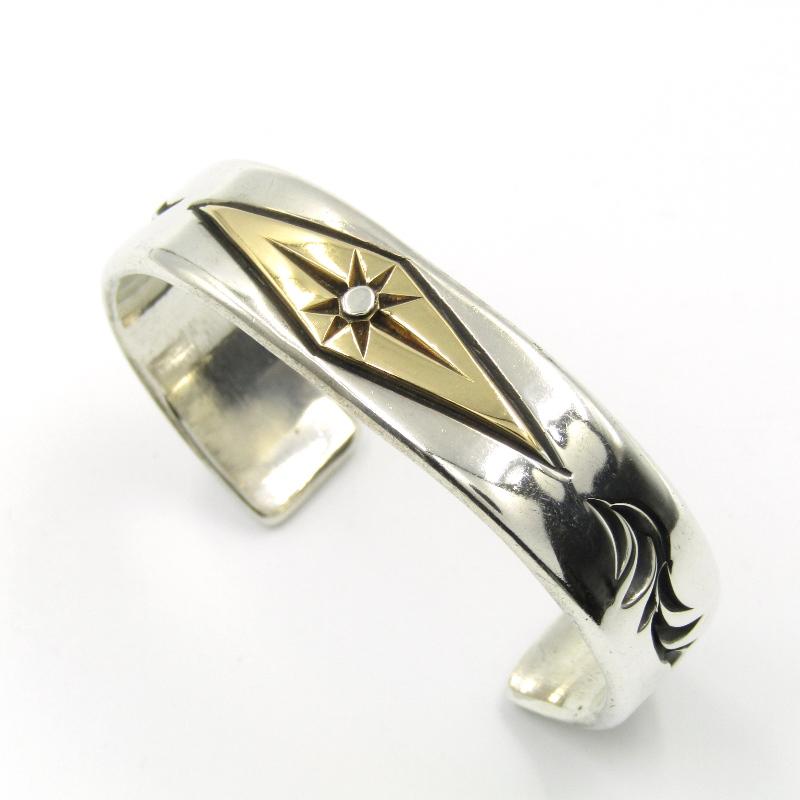 美品 BIGHAND バングル ニューサン ワイド SV925 K18