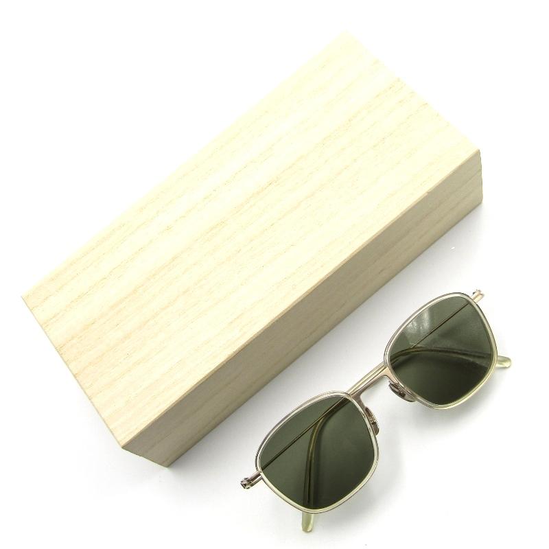 美品 金子眼鏡 KMS-06 サングラス チタン クリア スレ キズ くすみ