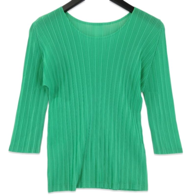 美品✨プリーツプリーズ イッセイミヤケ カットソー 七分袖 プリーツ