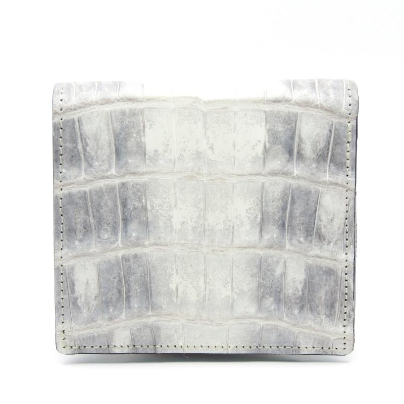 美品 SENNYU 新進工房 二つ折り財布 ヒマラヤクロコ クロコダイル 本革