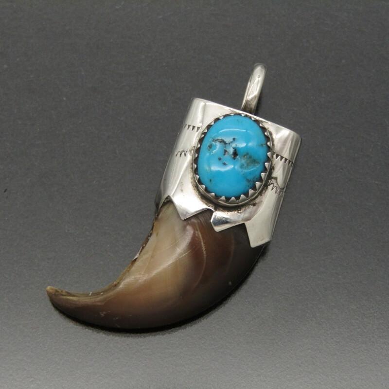 Navajo ナバホ族 ペンダント ベアクロー ターコイズ トップ ナバホ