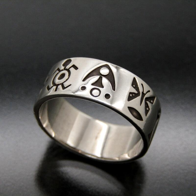 Norbert Peshlakai ナバホ族 リング スタンプワーク ノーバートペシュ