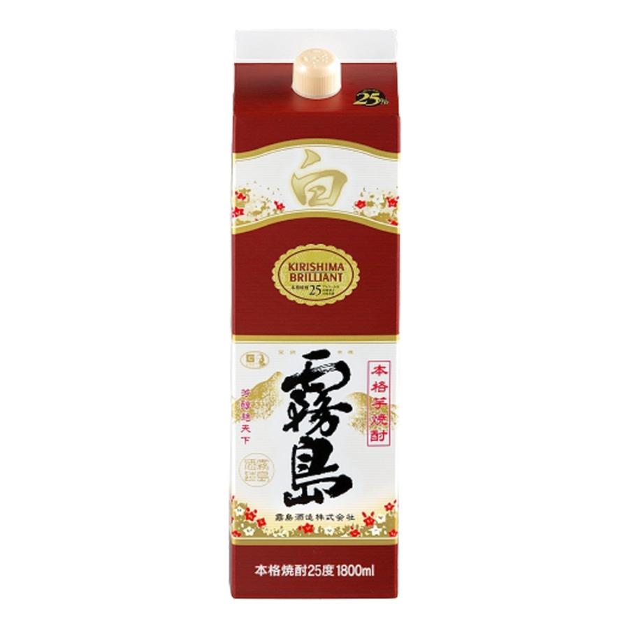 お酒 焼酎 霧島酒造 白霧島パック 25° 1800ml : チャップリンYahoo!店
