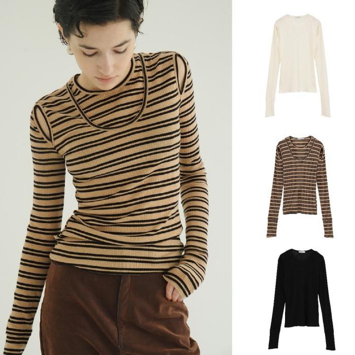 CLANE（クラネ） 正規商品 トップス レイヤード ショルダー カット