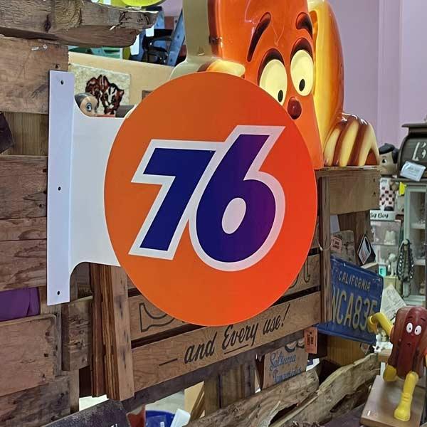 Union76 フランジ 看板 サイン 両面看板 76 アメリカン雑貨 ガレージ
