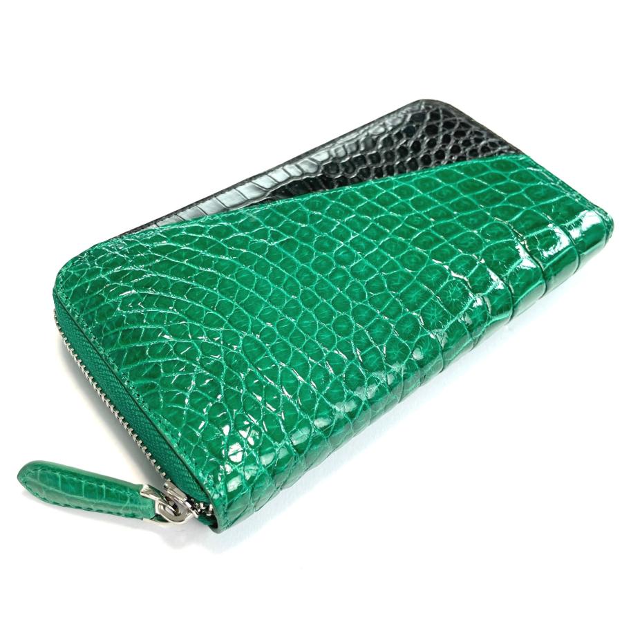 クロコダイル財布メンズ 長財布 シャイニング 緑 レディース 財布 最