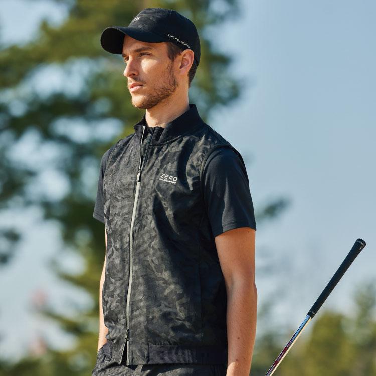 ゴルフウェア ベスト クールドッツ素材 カモフラ ゼロハリバートン