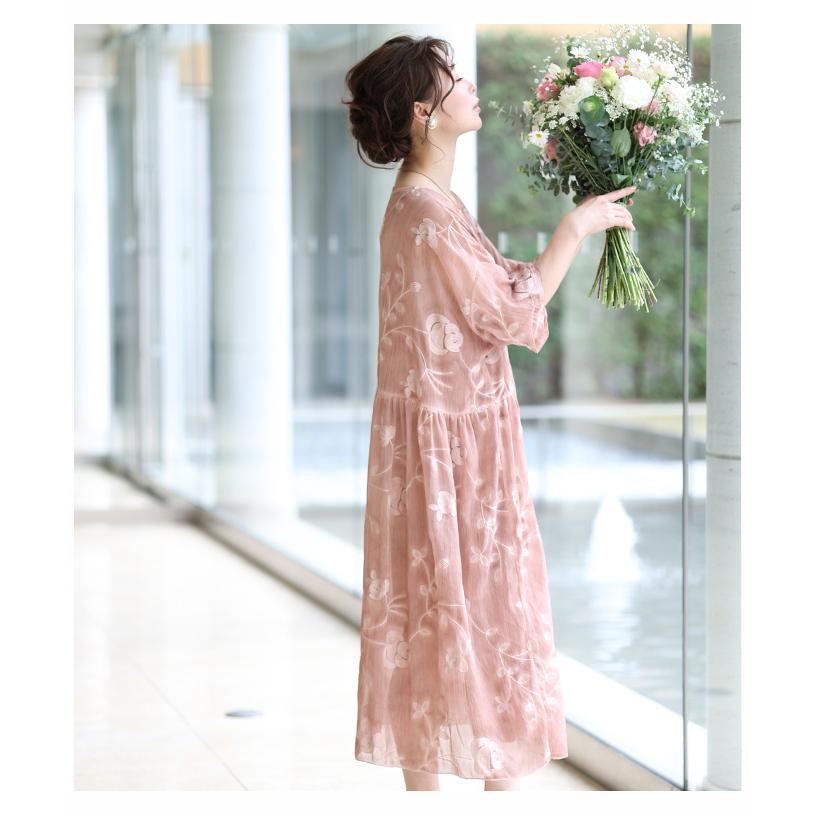 Sawa a la mode（サワアラモード） ワンピース 赤系 5・7分袖