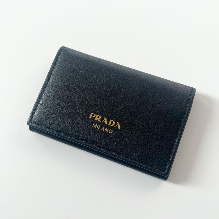 PRADA（プラダ） カードケース ロゴ レザー ブラック 名刺入れ ICタグ