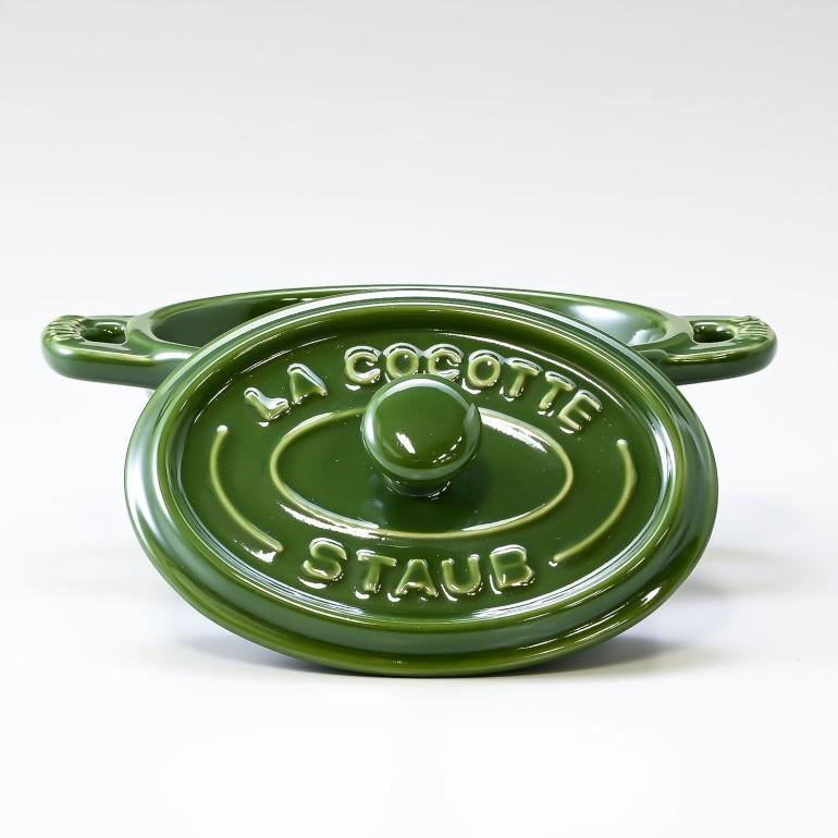 Staub（ストウブ） ミニココット オーバル 鍋 セラミック 11cm バジル