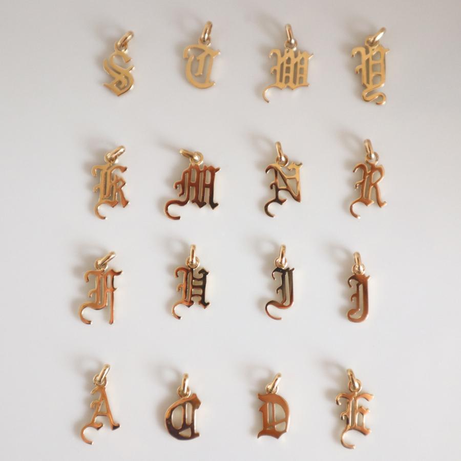 イニシャルペンダントトップ J K18ゴールド アルファベット ネーム