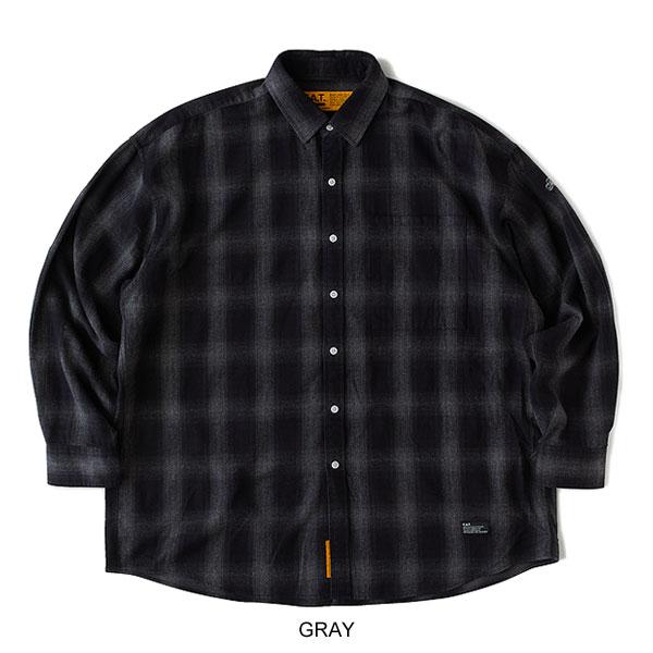 FAT エフエーティー シャツ FAT GIGADATION メンズ 長袖 チェック