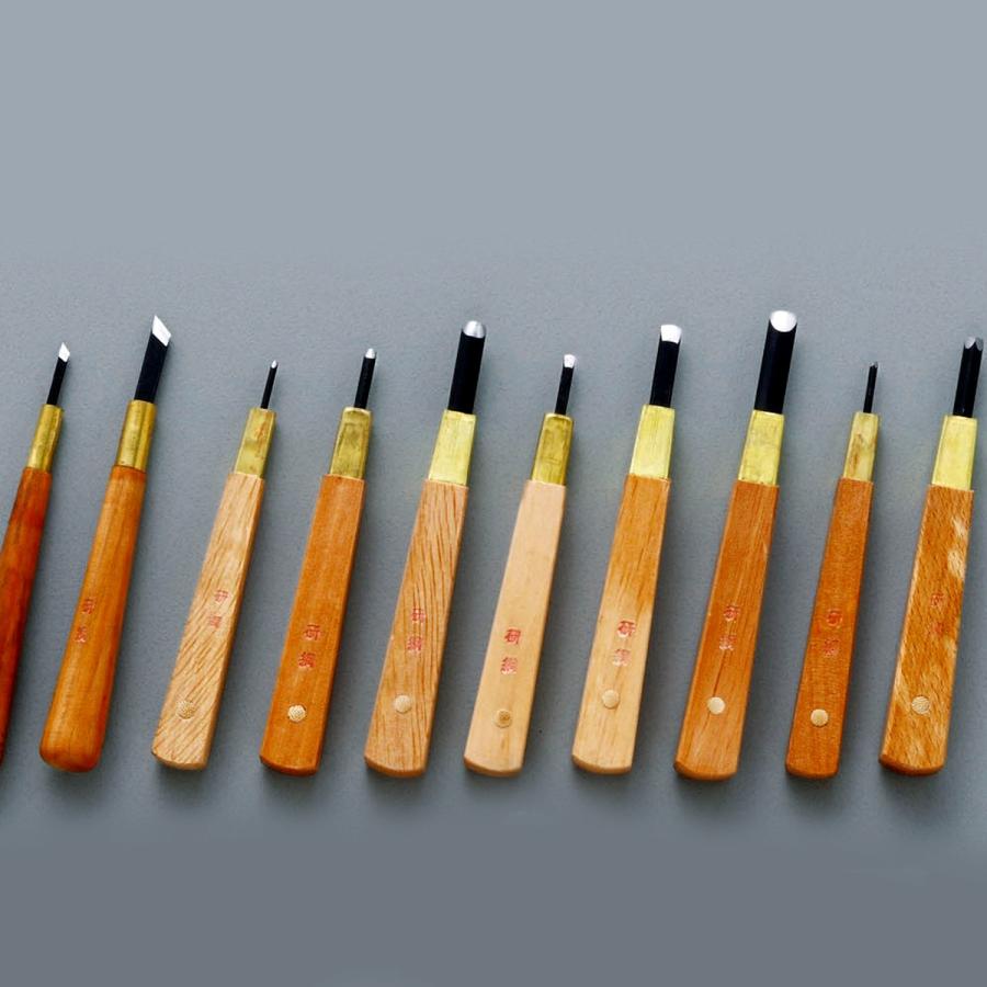お取り寄せ品＞ 研綱 彫刻刀 10本組 【 年賀状 凸版 版画 】 : 画材