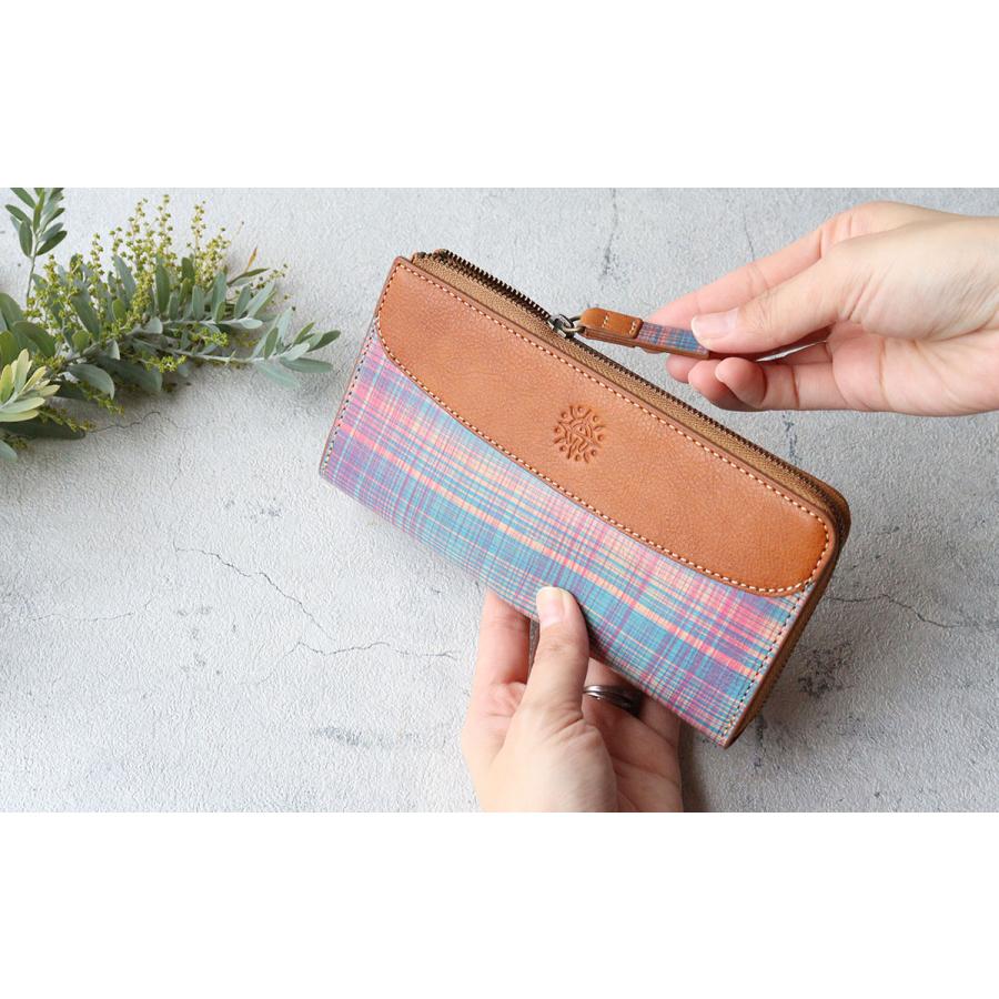Dakota（ダコタ） L字ファスナー長財布 小さめ 薄型 チェック 手描き
