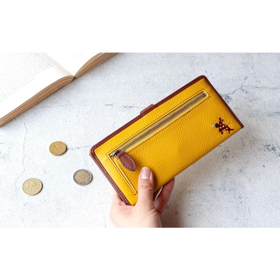 Jocomomola（ホコモモラ） 薄マチ長財布 刺繍 鳥 ペタロ 5380174