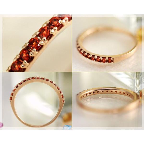 ガーネット ハーフエタニティ リング 指輪 K10ピンクゴールド K10PG 1