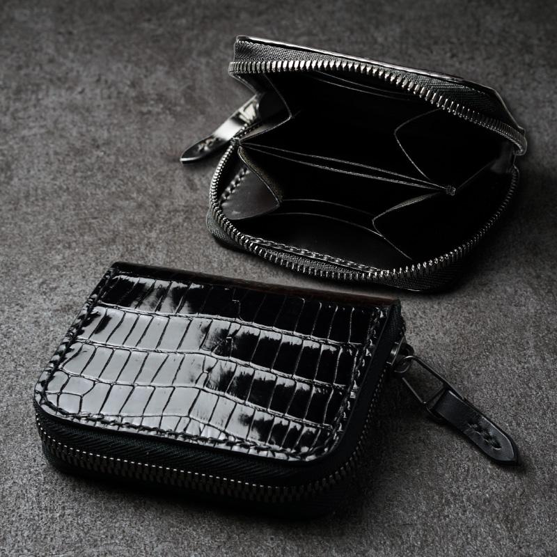 ラウンドジップウォレットミニ クロコダイル ラウンドファスナー