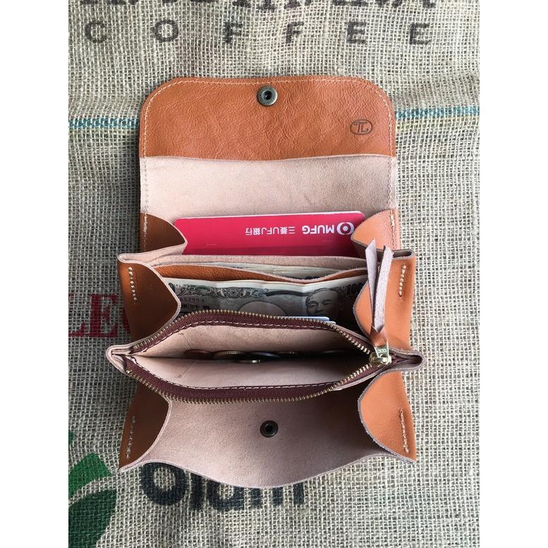 アコーディオン/ジャバラのヌメ革長財布/大きな財布/ハンドメイド財布