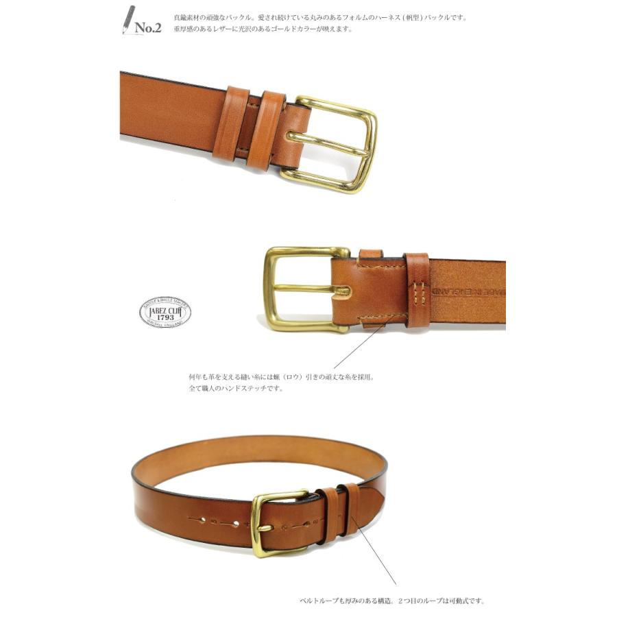 JABEZ CLIFF（ジャベツクリフ） 38mm幅スティラップレザーベルト