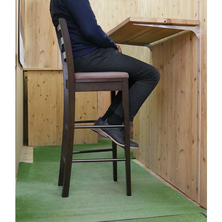 座面高80cm 木製 ハイカウンター チェア 補強桟有り CCK409-80