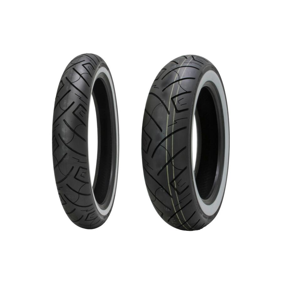 SHINKO SR777 100/90-19 170/80-15 ホワイトリボンタイヤ 前後2本