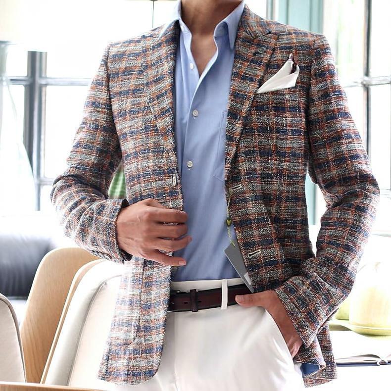 ツイード ジャケット テーラードジャケット ブレザー チェック 紺