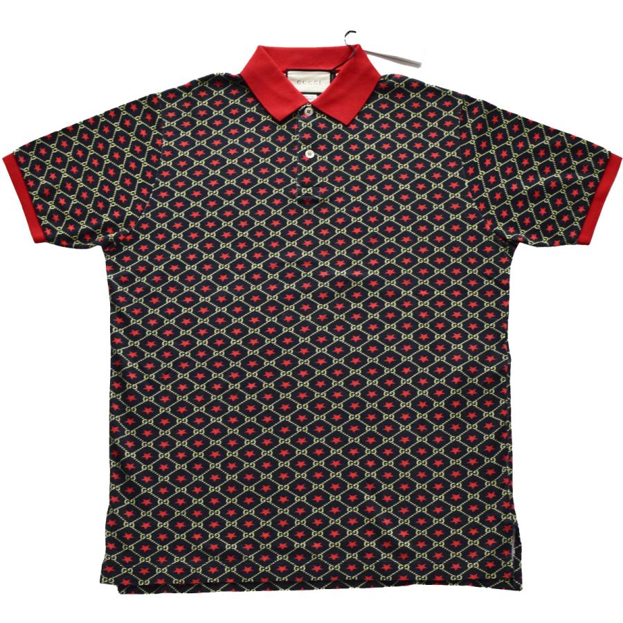 GUCCI（グッチ） メンズ GGスター プリント オーバーサイズ ポロ GG柄