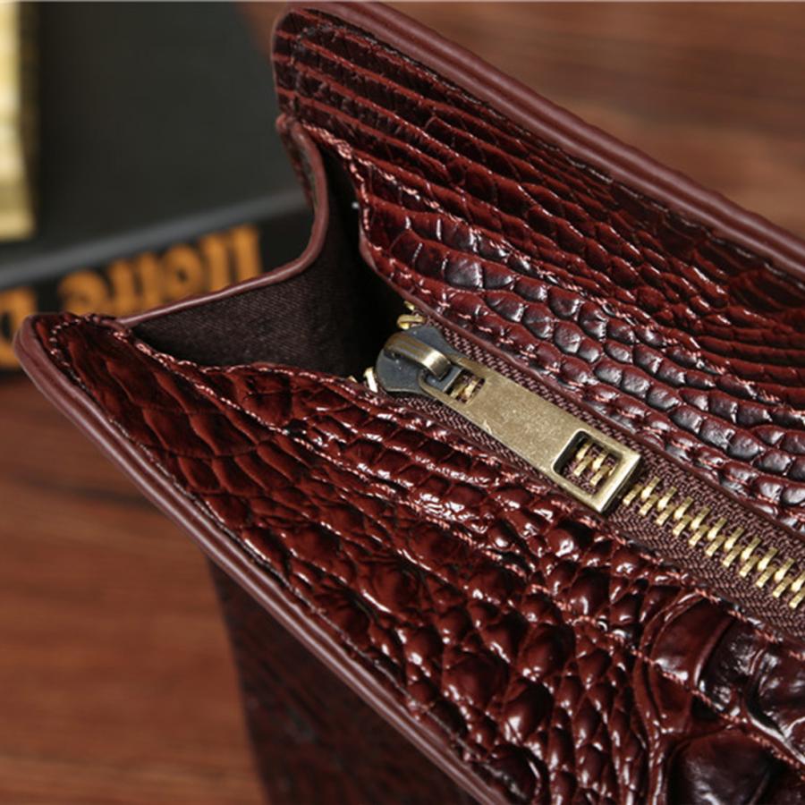 クロコダイル調 レザー クラッチバック 軽量 コンパクト 型押し 合皮