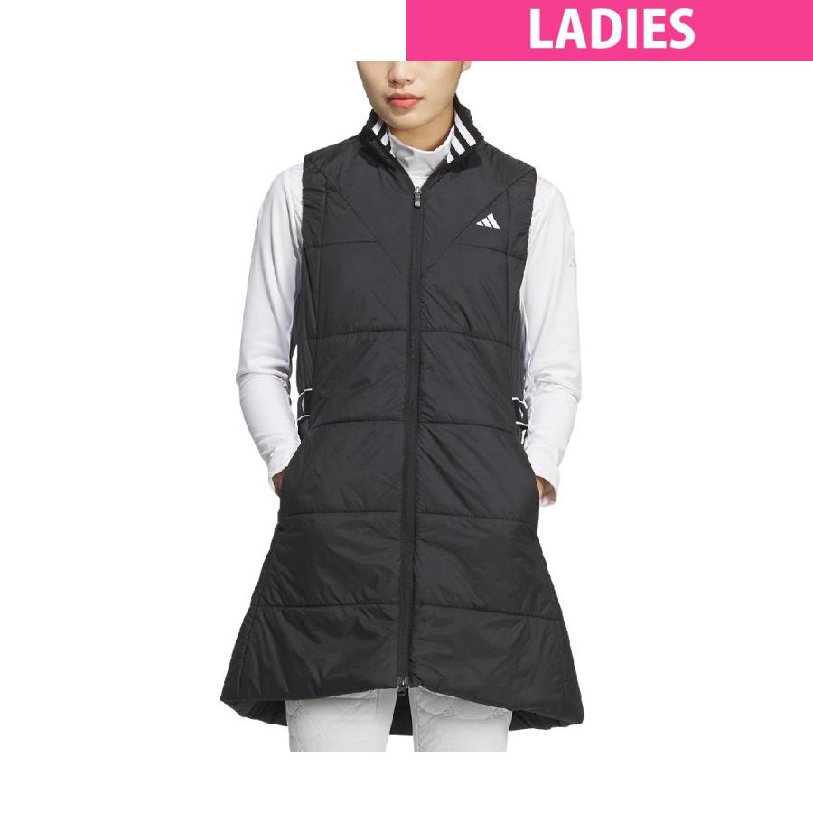 adidas 中綿ベスト×スカート セットアップ XS 黒 ゴルフ 防寒 adidas