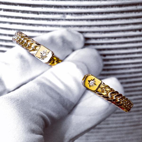 K18 喜平バングル ダイヤモンド 18金 イエローゴールド 20g ダイヤ 6面