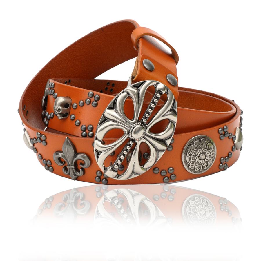 ベルト メンズ 本革 牛革 カジュアル バックル ブランド 金具 レザー