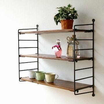 ウォールシェルフ 木製 アイアン おしゃれ 棚 壁掛け 天然木 無垢
