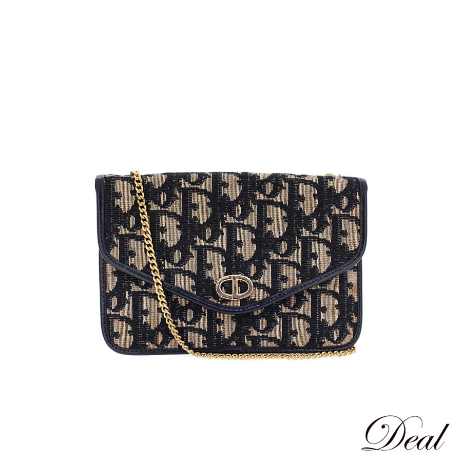 ヴィンテージ DIOR ディオール トロッター チェーン ネイビー