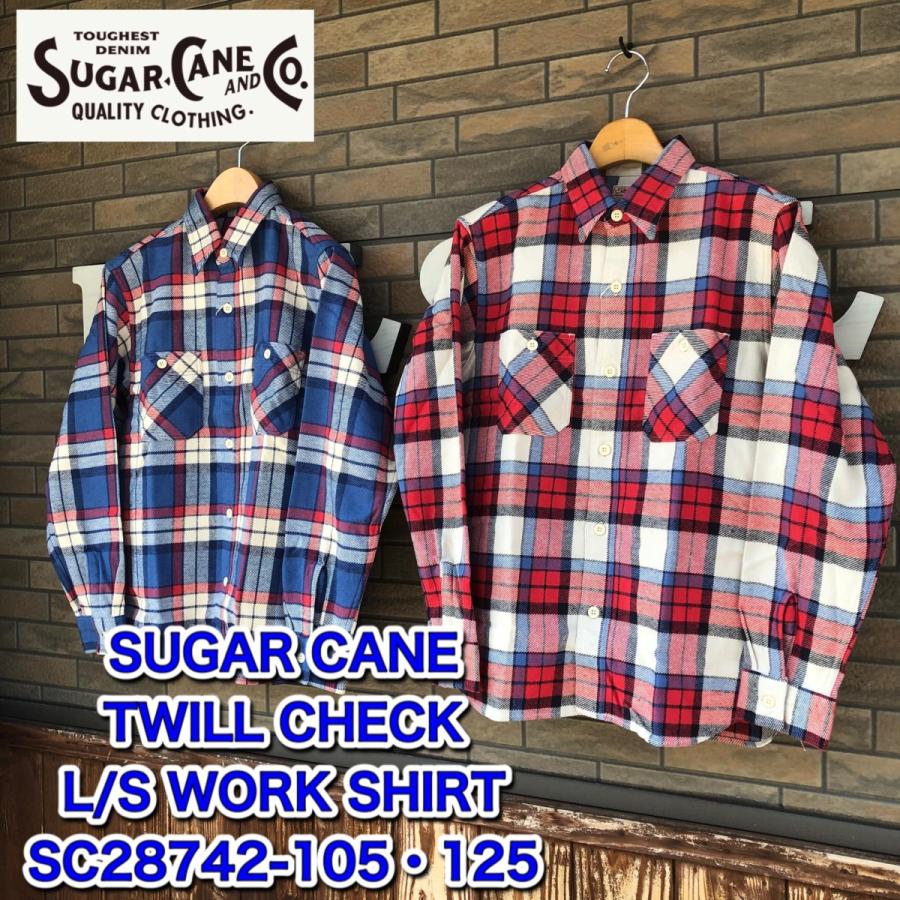 SUGAR CANE シュガーケーン ツイルチェック 長袖ワークシャツ SC28742