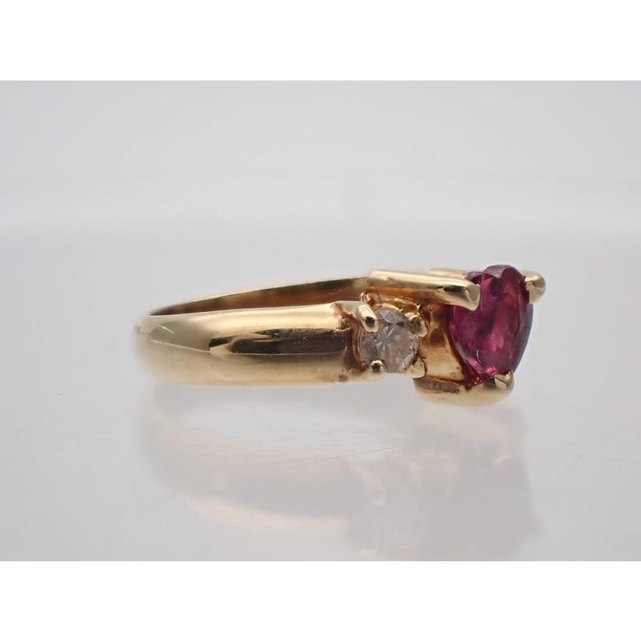 K18 イエローゴールド ルビー ダイヤ ペンダントトップ ベビーリング