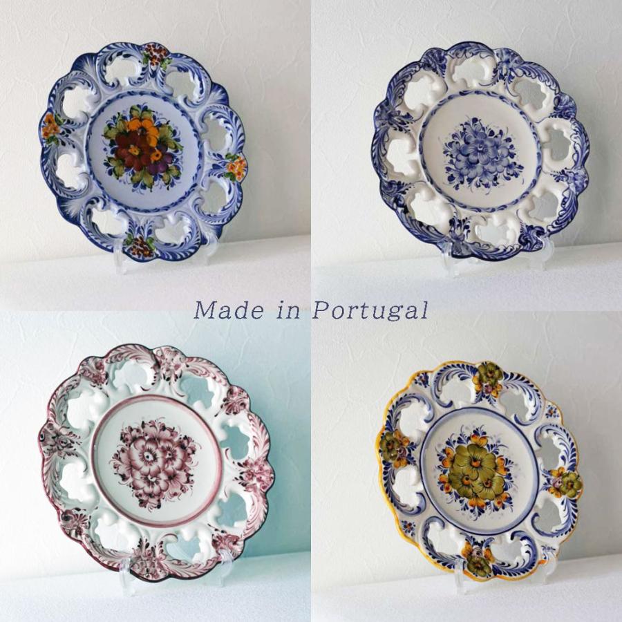 ポルトガル製 アズレージョ 装飾皿 陶器 プレート 食器 絵皿 飾り皿 皿