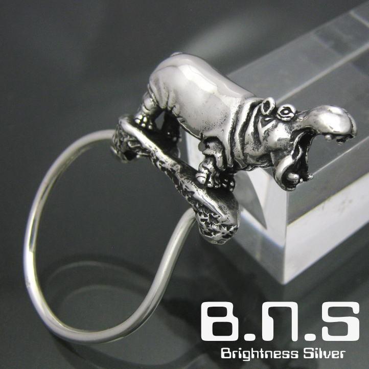 銀の河馬、カバキーリング シルバー925 SV925(キーホルダー、キー